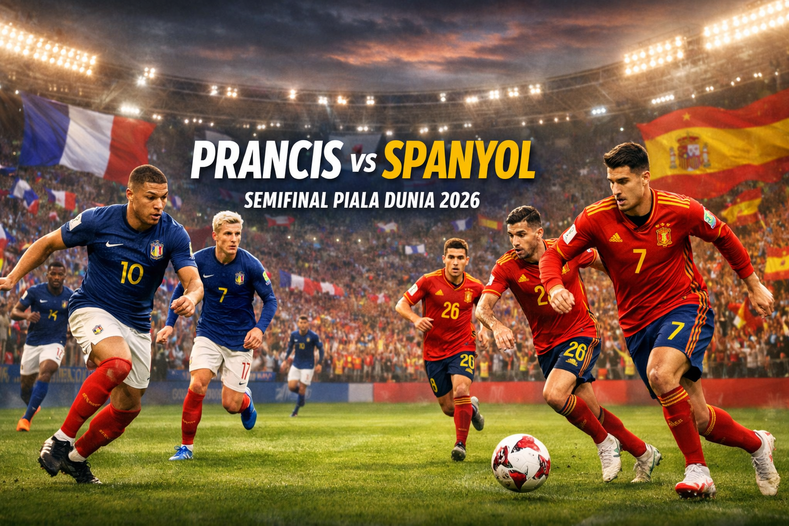 Jalalive Kembali Memanjakan Penggemar dengan Live Streaming Prancis vs Spanyol Semifinal Piala Dunia 2026 Dini Hari Ini Pukul 02.00 WIB